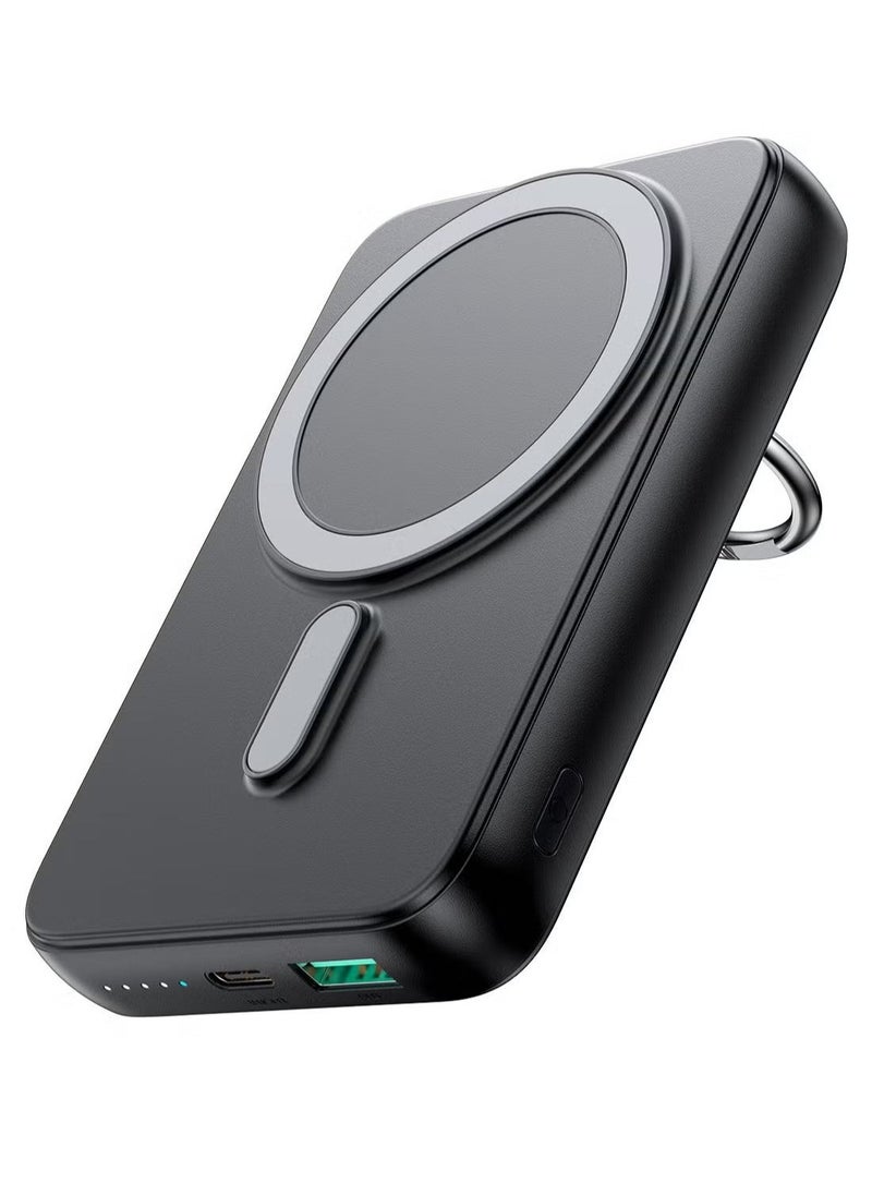 JAJEEK JR-W050 20W Power Bank 10000mAh with Ring Holder – Portable Fast Charging Power Bank, Compact & Lightweight, Black  - Image 1