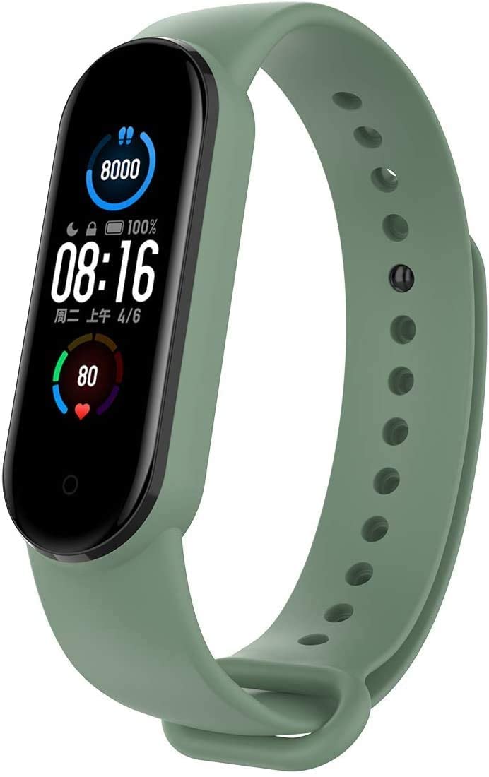 INEFABLE Mi SmartWatch 5 and 6 Straps Original for Mi Watch M5 and M6 Strap Soft Silicone Adjustable Band Strap - Black-Light Grey-Peach-Wine-Green (Pack of 5) - Image 5