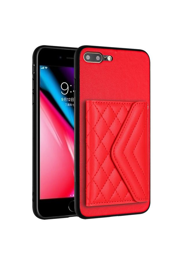 erorex Case For iPhone 8 Plus / 7 Plus Rhombic Texture Card Bag RFID Phone Case with Long Lanyard - Image 3