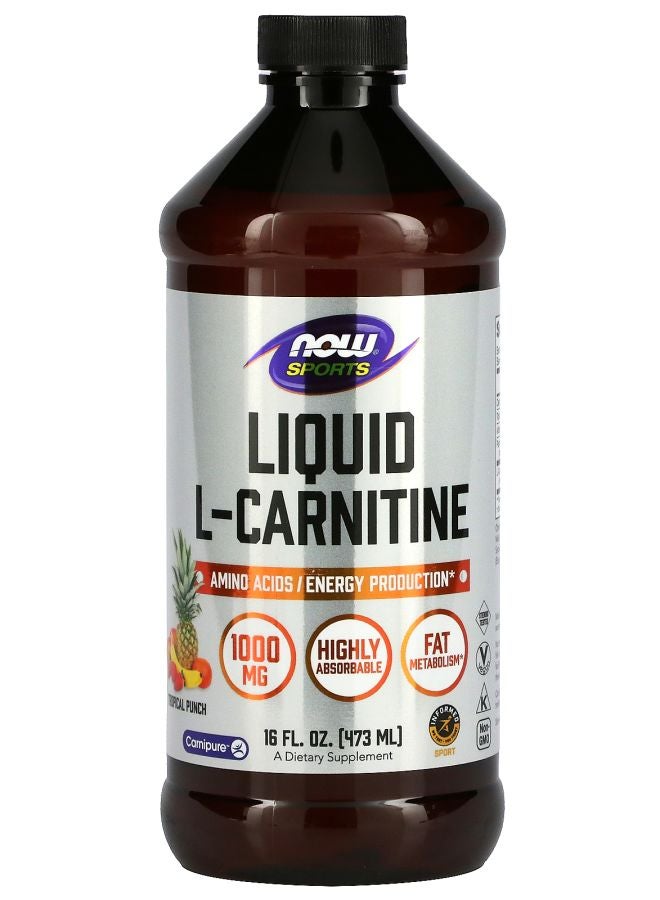Sports L-Carnitine Liquid Tropical Punch 1000 mg 16 fl oz (473 ml)