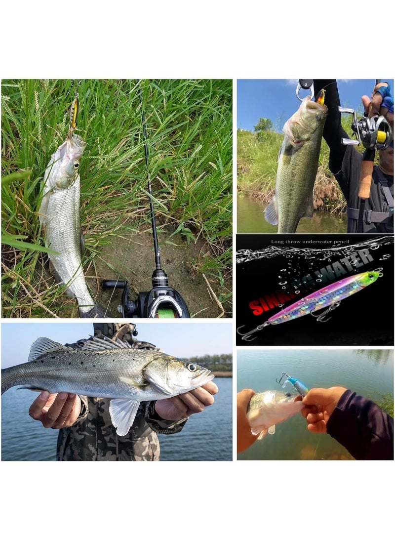 SYOSI Topwater Fishing Lures Set, Jerkbait and Crankbait Lures, Floating Bass Lure for Halibut, Striper, Trout, Panfish, Includes 0.35oz & 0.49oz Weights with Storage Box (5-Piece) - Image 4