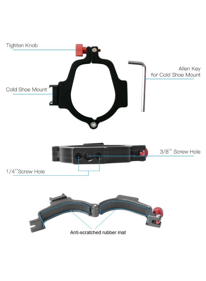 NIBEMINENT Gimbal Stabilizer Metal Extend Adapter Ring For DJI Ronin SC Black  - Image 3