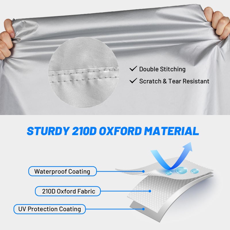 Favoto Bicycle Cover Waterproof Outdoor - Bike Cover for 2 Bikes Outdoor Storage Windproof UV Snow Proof with Lock Hole for Mountain Road City Bike Beach Cruiser Bike, Solid Silver - Image 2
