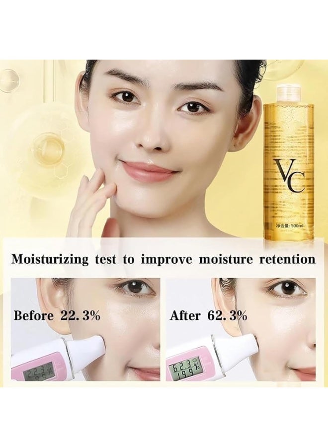 في كير تونر VC للتبييض المكثف، تونر فيتامين سي، تونر مرطب بفيتامين سي، مكونات ترطب البشرة بعمق وتعزز مرونتها 500 مل - Image 5