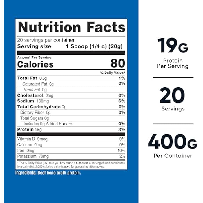 Nutricost Beef Bone Broth Protein Powder Unflavored (20 Servings) - Gluten-Free, GMO-Free - Image 2