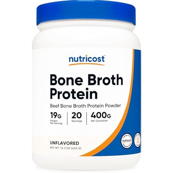 Nutricost Beef Bone Broth Protein Powder Unflavored (20 Servings) - Gluten-Free, GMO-Free - Image 1