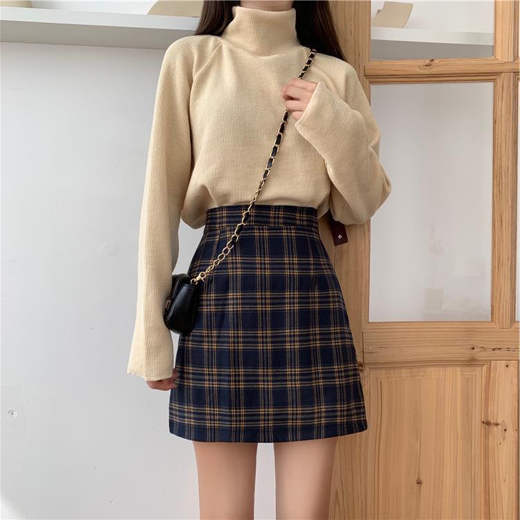 Skirt Women'S Plaid Hip Bag Japanese Korean American Style College Style High Waist Slimming Hip Bag A Short - Image 3