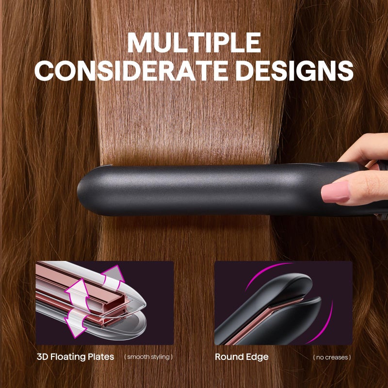 Wavytalk 3 in 1 Curling Wand Set, Multi Curl, Curling Iron Set with Heated Round Brush, Flat Iron Hair Straightener, 1 1/4 inch Curling Iron, Dual Voltage Hair Curler - Image 3