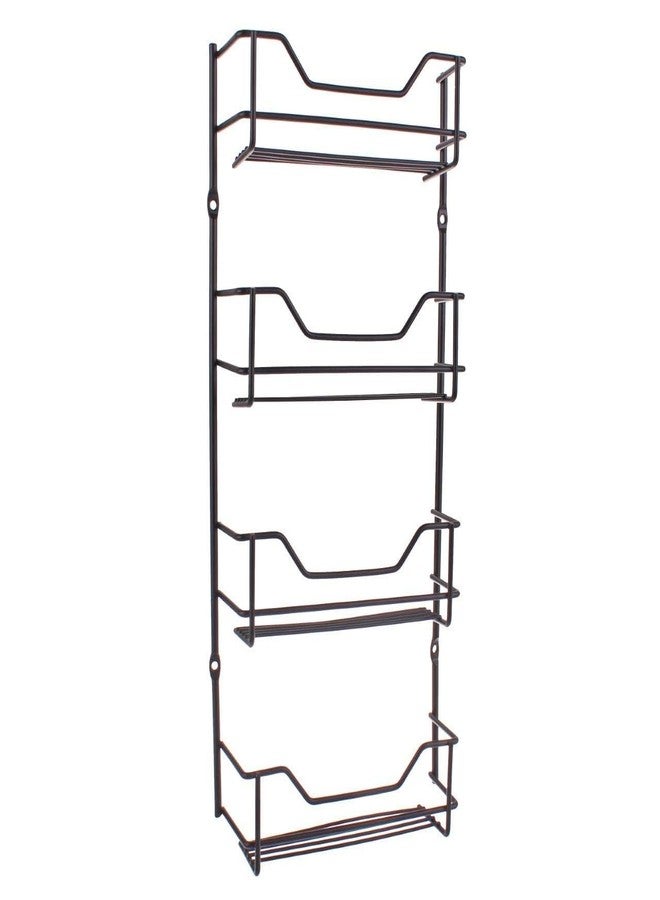 OGFC 28959 Spice Rack 4 Tiers Chrome Kitchen Organizer Storage Shelf Cabinet Holder Black - Image 1