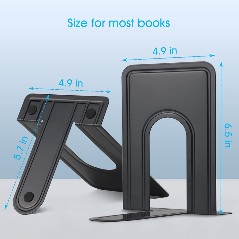 HappyHapi Book Ends, Bookends for Shelves, 24pcs Metal Bookends, Book Ends for Heavy Books Holders for Office Home Library Book Ends Supports, Book Ends to Hold Books Heavy Duty - Image 5