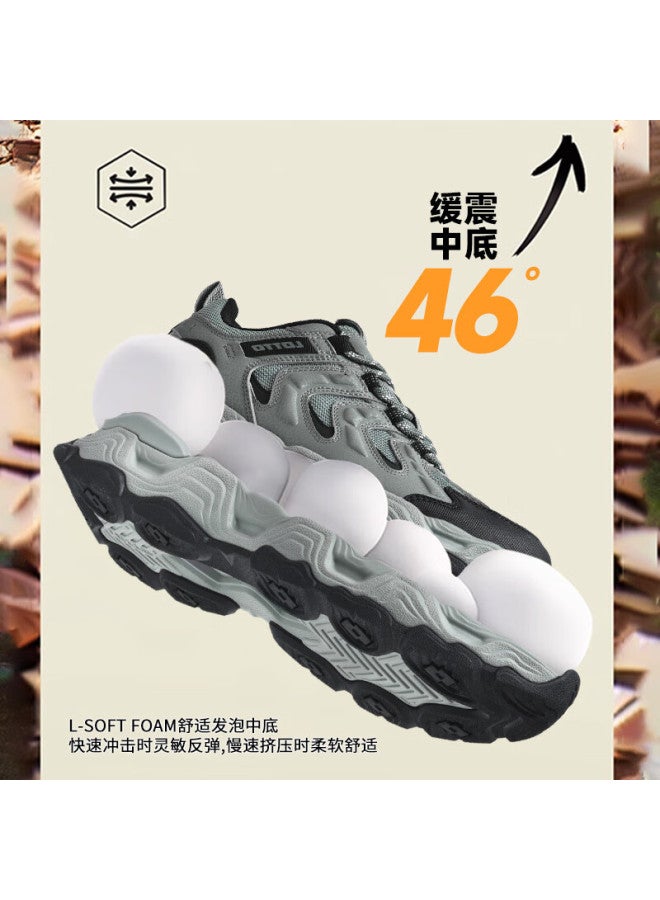 Lotto Men's Casual Running Hiking Shoes Spring Couple Sports Non-slip Trekking Shoes Men 5987 Volcano Gray Size 43 - Image 1