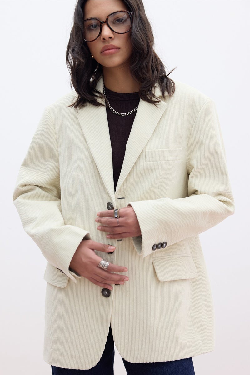 Manuka Corduroy Blazer Jacket Vanilla  - Image 1