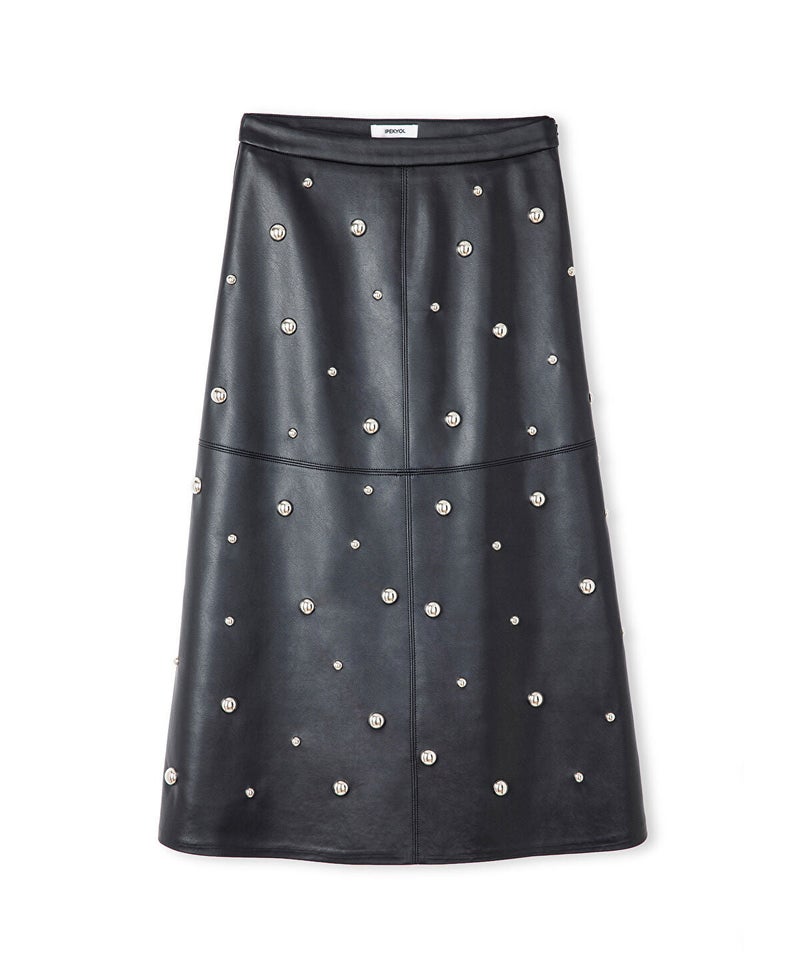 Ipekyol Stud-Embellished Faux-Leather Skirt - Image 4