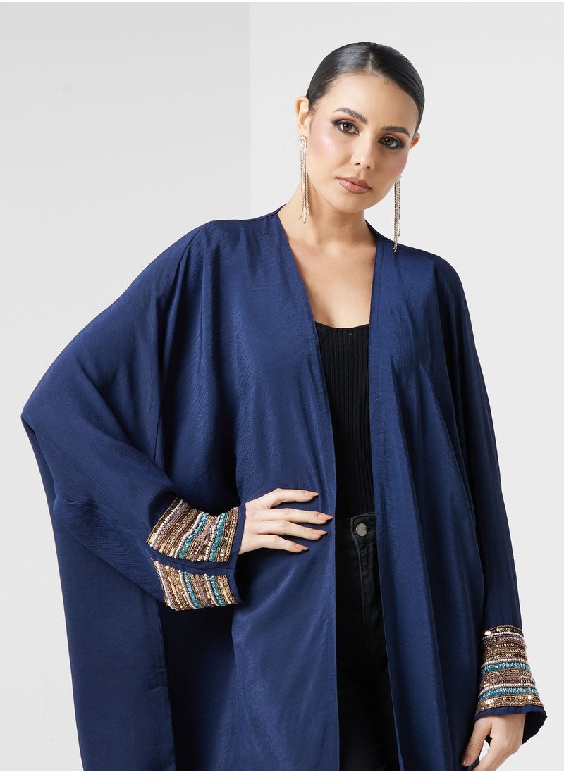 hayas closet - Embellished V-Neck Abaya - Image 1