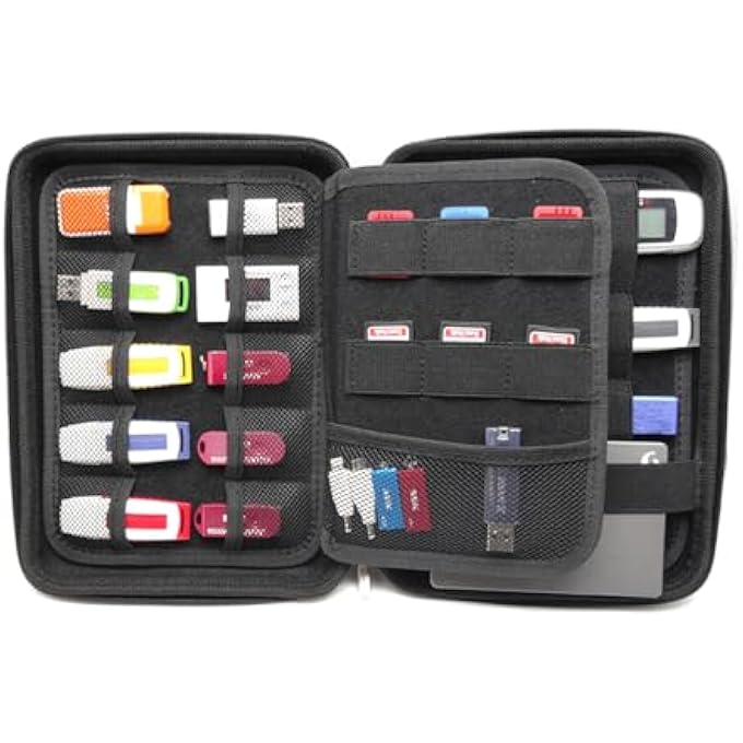 rayihni USB MEMORY STICK ORGANISER BAG LARGE CAPACITY THUMB FLASH PEN DRIVE STORAGE ORGANIZER HOLDER FOR USB STICKS SD MEMORY CARD CASE ACCESSORIES - Image 1