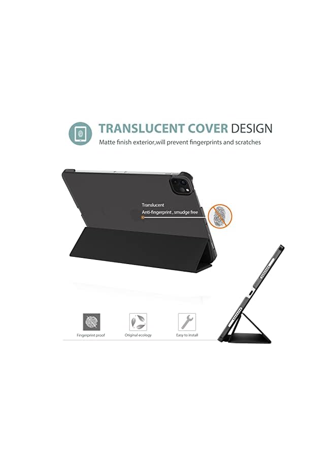 Procases iPad Pro 12.9 Case 2022/2021 / 2020/2018, Slim Stand Hard Back Shell Smart Cover for iPad Pro 12.9 Inch 6th Generation 2022 / 5th Gen 2021 / 4th Gen 2020 / 3rd Gen 2018 -Black - Image 3