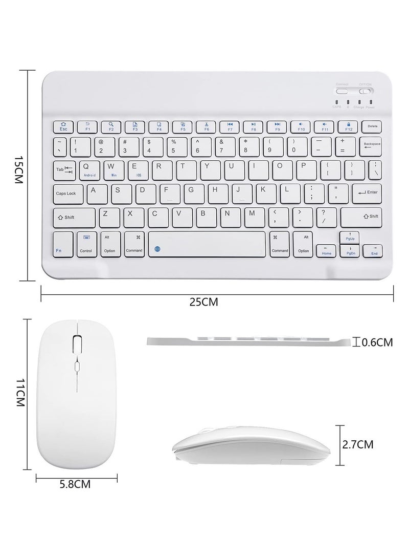 White Bluetooth Keyboard and Mouse Combo,Ultra-Slim Portable Wireless Mouse Keyboard Set,Compact magnetic suction Keyboard,Suitable for IOS Android Windows  - Image 4
