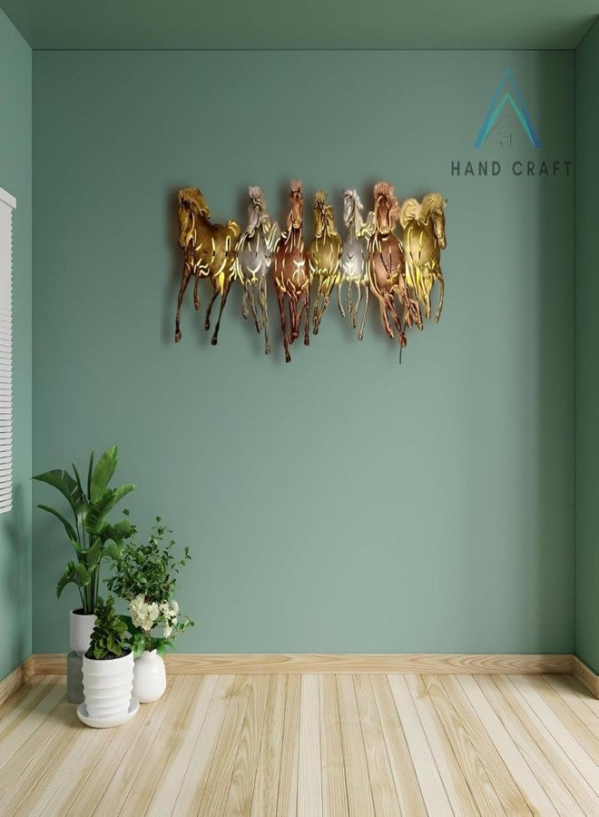 RHD Metal Abstract Floral Art/Wall Hanging/Wall Sculpture (7 HORSE CUTTING MIDDIUM MULTI (B) for, Perfect for Restaurant, office, café & size (42 * 2 * 17) - Image 2