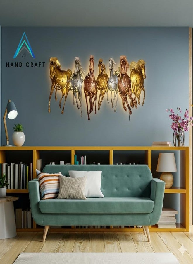 RHD Metal Abstract Floral Art/Wall Hanging/Wall Sculpture (7 HORSE CUTTING MIDDIUM MULTI (B) for, Perfect for Restaurant, office, café & size (42 * 2 * 17) - Image 3