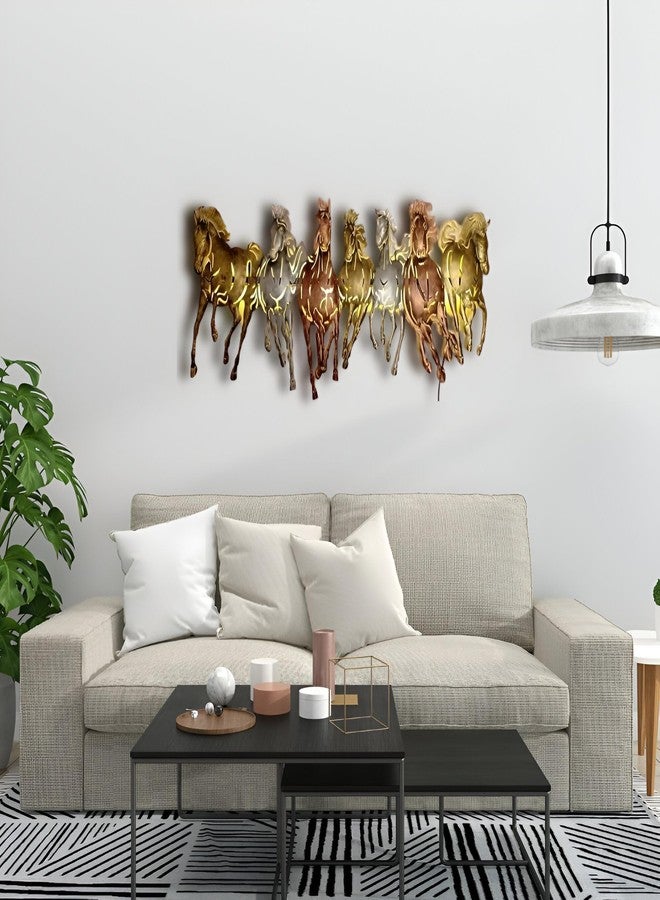 RHD Metal Abstract Floral Art/Wall Hanging/Wall Sculpture (7 HORSE CUTTING MIDDIUM MULTI (B) for, Perfect for Restaurant, office, café & size (42 * 2 * 17) - Image 5