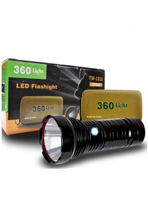 360°Light Rechargeable Tactical Flashlight High Lumens LED Super Bright with 5 Modes Water Resistant Emergency Flashlight