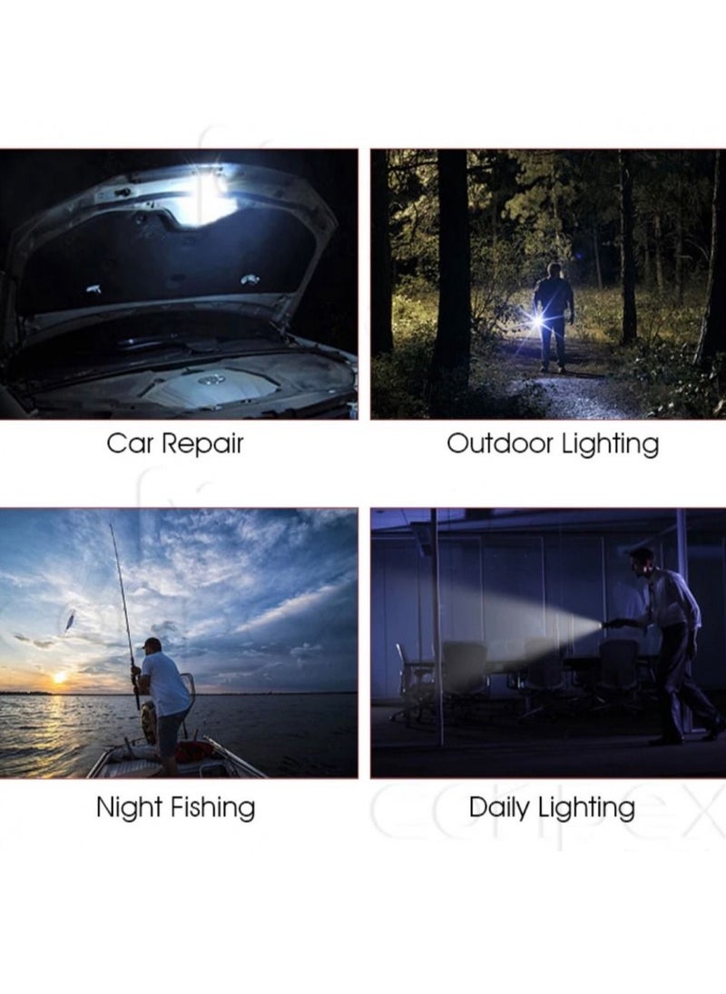 360 degree Light - 360°Light Rechargeable Tactical Flashlight High Lumens LED Super Bright with 5 Modes Water Resistant Emergency Flashlight - Image 1