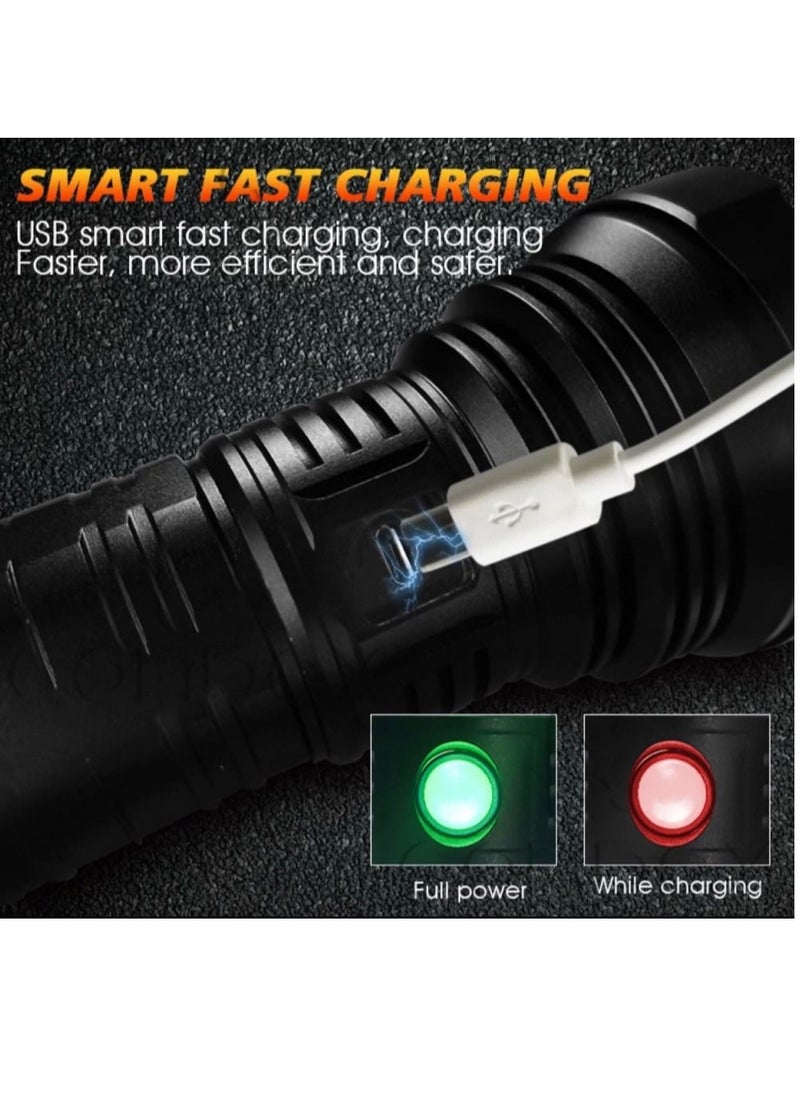 360 degree Light - 360°Light Rechargeable Tactical Flashlight High Lumens LED Super Bright with 5 Modes Water Resistant Emergency Flashlight - Image 1