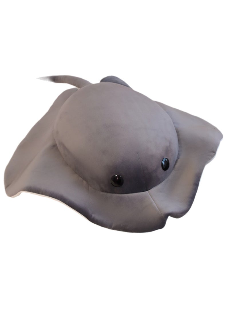 52 CM Cute Ray Plush Toy Soft Stuffed Marine Animals Doll For Girls And Boys All Ages Gift （Grey） - Image 1