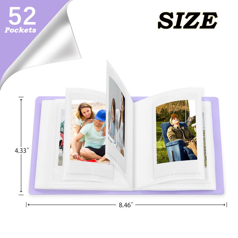 Ruibytree 52 Pockets Small Photo Album 2x3 for Fujifilm Instax Mini Series Instant Film, Polaroid Snap, Z2300, SocialMatic Instant Cameras & Zip Printer (Violet, 1Pack) - Image 4