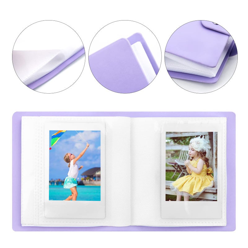 Ruibytree 52 Pockets Small Photo Album 2x3 for Fujifilm Instax Mini Series Instant Film, Polaroid Snap, Z2300, SocialMatic Instant Cameras & Zip Printer (Violet, 1Pack) - Image 3