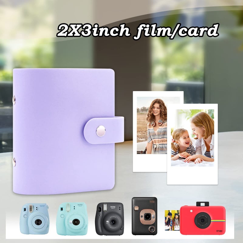 Ruibytree 52 Pockets Small Photo Album 2x3 for Fujifilm Instax Mini Series Instant Film, Polaroid Snap, Z2300, SocialMatic Instant Cameras & Zip Printer (Violet, 1Pack) - Image 2