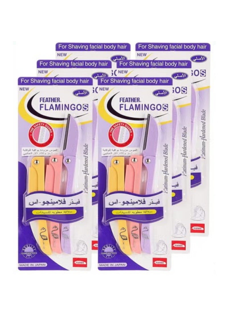 Feather Pack Of 6 Facial Touch-Up Razor Multicolour  - Image 1