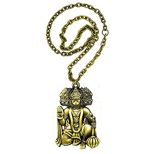 AFH Lord Panchmukhi Hanuman Bronze Idol Religious Décor Car Hanging Ornament Dream Catcher Positive Vibes Balcony, Gift, Vehicle, Wind Chimes - Image 1