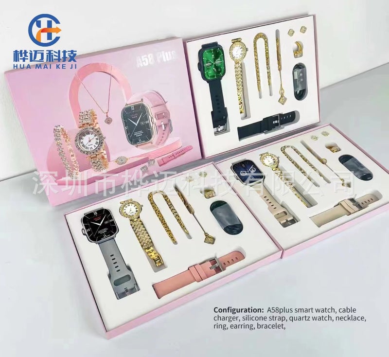 A58Plus Ladies Smartwatch Diamond Bezel Fitness Tracker A58PLUS white