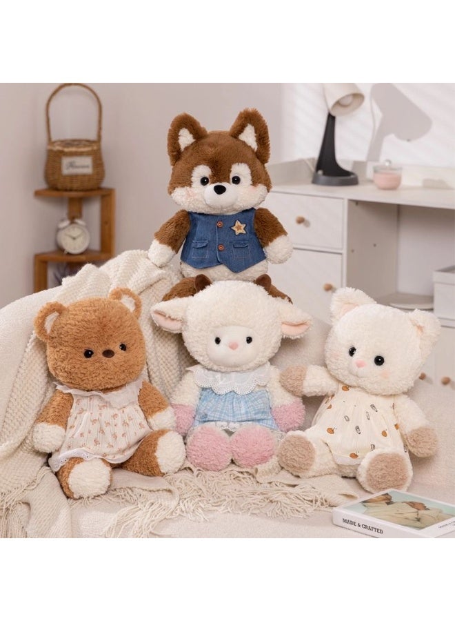 صن سباير دمية قطة محبوبة من القطيفة مع فستان قابل للفصل + قماش فائق النعومة ومناسب للبشرة | وسادة غرفة النوم / هدية عيد ميلاد - Image 5