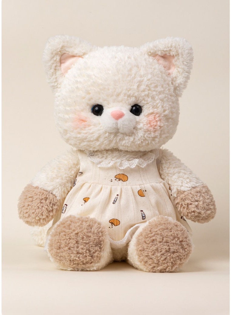 صن سباير دمية قطة محبوبة من القطيفة مع فستان قابل للفصل + قماش فائق النعومة ومناسب للبشرة | وسادة غرفة النوم / هدية عيد ميلاد - Image 1