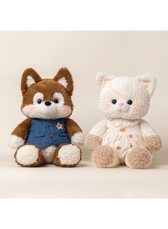 صن سباير دمية قطة محبوبة من القطيفة مع فستان قابل للفصل + قماش فائق النعومة ومناسب للبشرة | وسادة غرفة النوم / هدية عيد ميلاد - Image 3