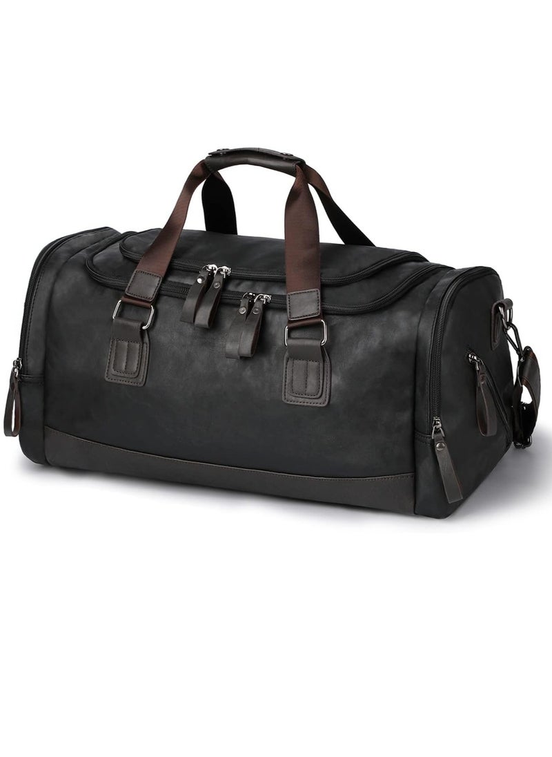 Generic Travel Duffel Bag, Vegan Leather Gym, Carry On, Weekender Overnight Luggage Bag, 50cm Lightweight & Large Duffle Water-proof Durable  - Image 1