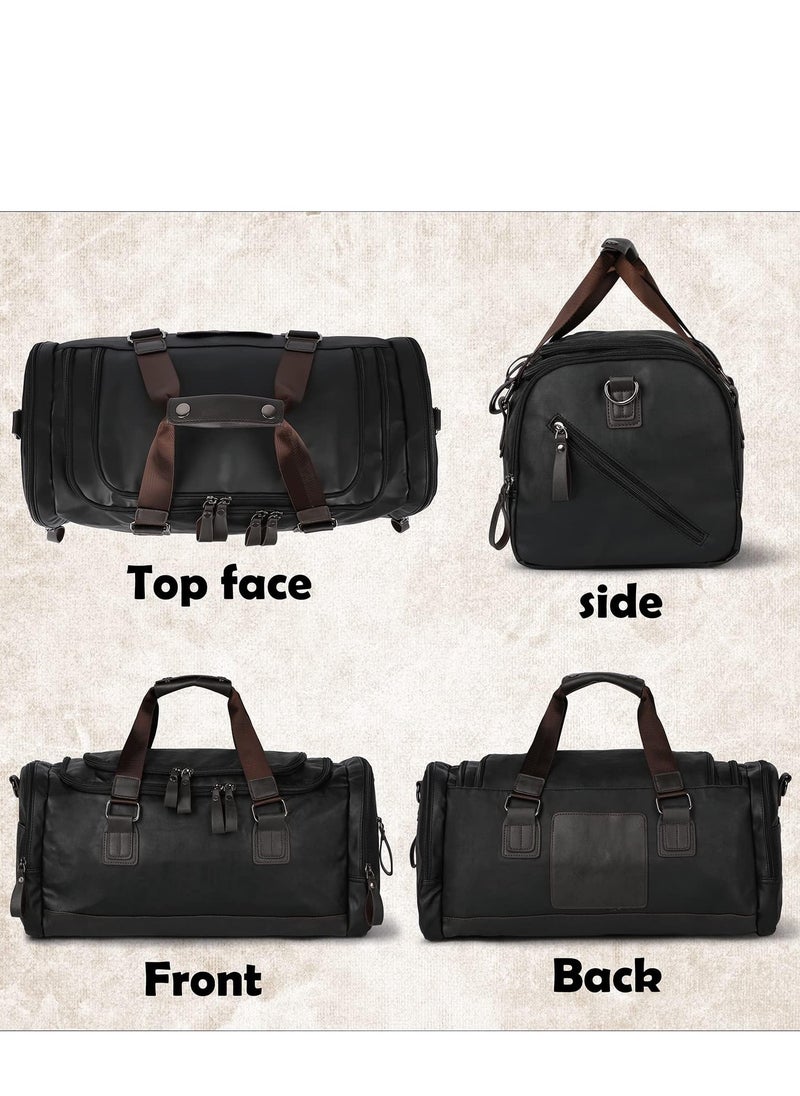 Generic Travel Duffel Bag, Vegan Leather Gym, Carry On, Weekender Overnight Luggage Bag, 50cm Lightweight & Large Duffle Water-proof Durable  - Image 3