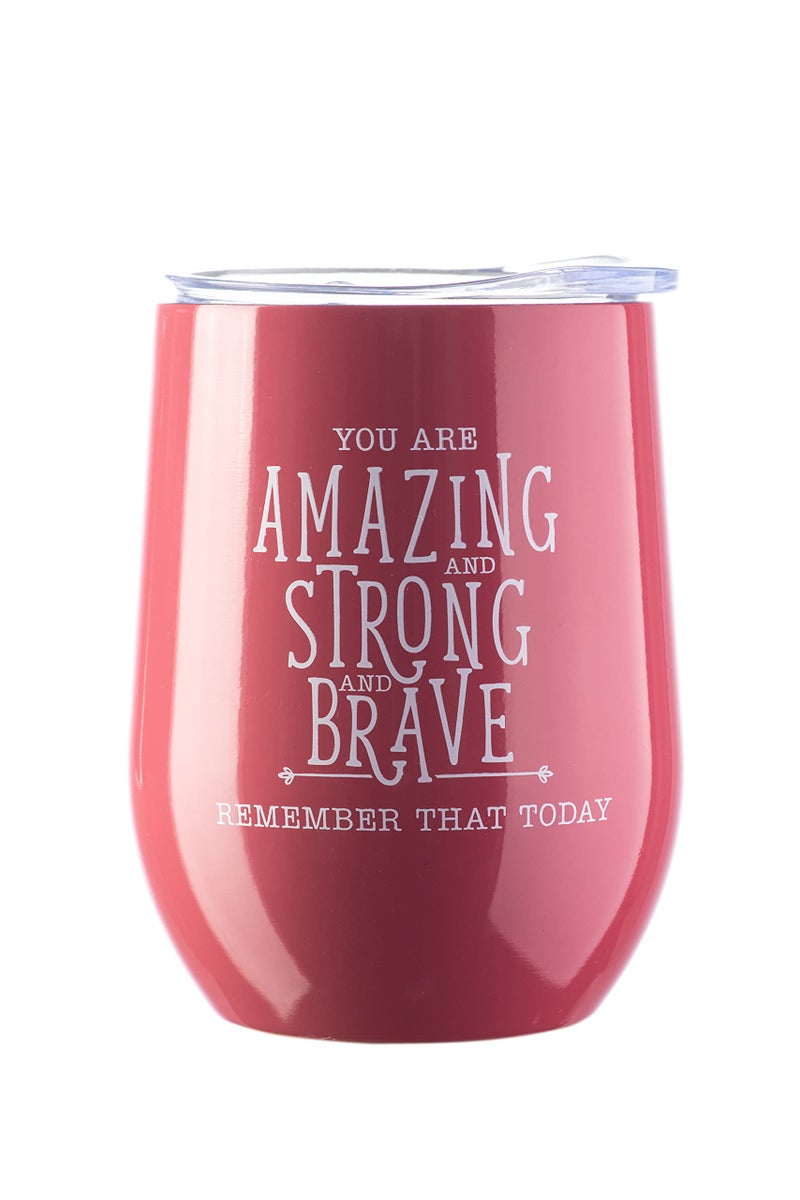 DIVERSEBEE Inspirational Thank You Gifts for Women Mom Sister Wife Coworker Nurses Best Friend Encouragement Birthday Wine Gifts  Insulated Wine Tumbler Cup with Lid Ruby