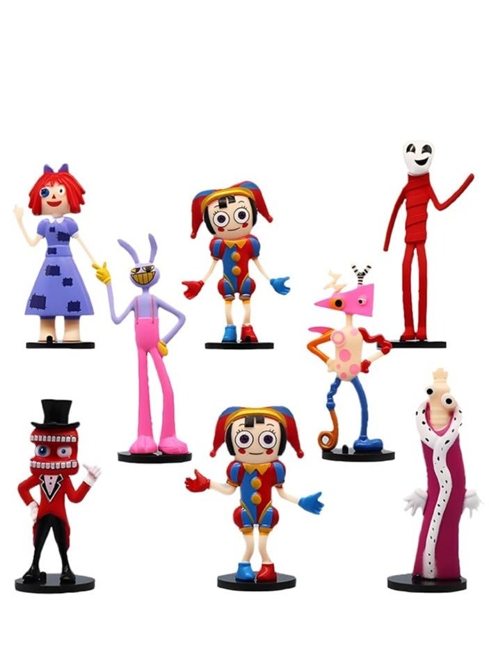 general لعبة سيرك الأرقام السحرية المصنوعة من مادة البولي فينيل كلوريد لشخصية جاكس بومني كاني كينجر ذات الطابع الكرتوني الرائع هدية للأولاد والبنات (8 قطع) - Image 1