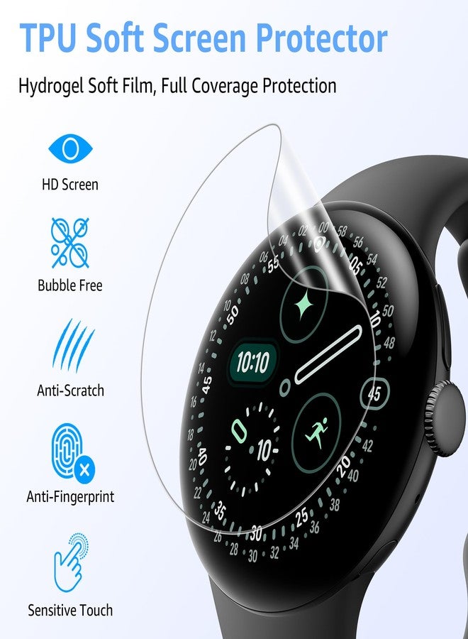 Tiorecime 8 Pack Screen Protector for Google Pixel Watch 4/3 41mm, Soft TPU Self-Healing Bubble Free Anti-Scratch HD Clear Touch Sensitive Protective Film Compatible with Pixel Watch 4/3 41mm - Image 3