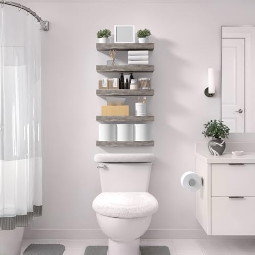 Sorbus Floating Shelves for Wall – 16 Inch Floating Shelf for Kitchen, Bedroom, Living Room, Bathroom, Home & Wall Decor - Mounted Bathroom Shelves with Invisible Brackets (Grey, 2 Pack) - Image 3