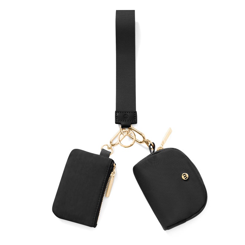 MEXS Keychain Wallet Mini Zip Around Wristlet Wallets for Women Detachable Dual Pouch Wristlet Portable Coin Purse Small Wallets - Image 1