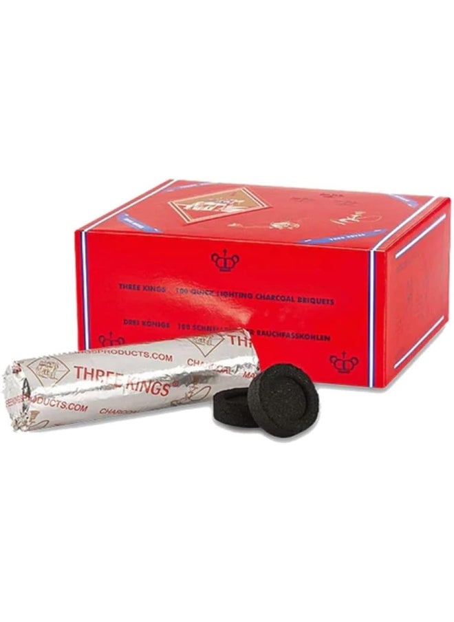 ALSAQER Holland Bakhoor Charcoal-100 Pcs | Bakhoor Charcoal and Long Lasting for Bakhoor, Incense Charcoal-33mm  - Image 2