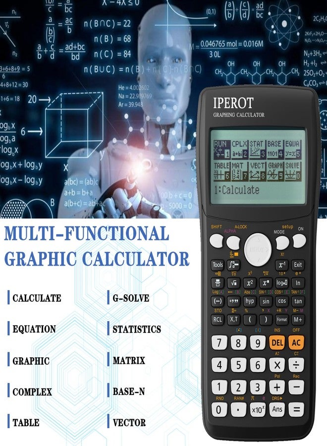 IPEROT Scientific Calculators with Graphing Calculator, Scientific Calculators 10 Modes/ 4 Graphing Functions, Desktop Math Calculator Ideal for School Supplies, Students, College, Teachers(Black) - Image 3