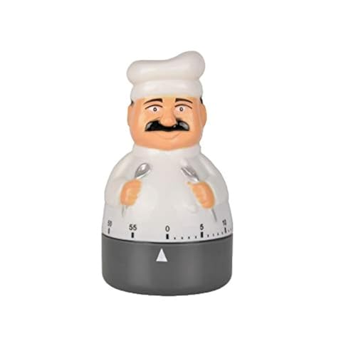 Jayron Mechanical Kitchen Timer 60 Minutes Countdown Timer Chef Shaped Alarm Clock,Suit for Children and Elderly,Used for Cooking Baking Facial Mask - Image 1