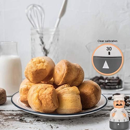 Jayron Mechanical Kitchen Timer 60 Minutes Countdown Timer Chef Shaped Alarm Clock,Suit for Children and Elderly,Used for Cooking Baking Facial Mask - Image 3