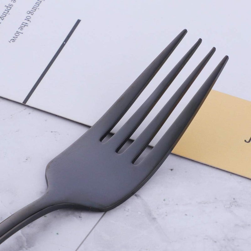 Takositio Flatware Cutlery Set Flower Print Stainless Steel Dinner Set Kitchen Utensil with Tableware Set Including Steak Knife Fork and Spoon Mirror Polished Cutlery Black Set of 315Pcs - Image 3