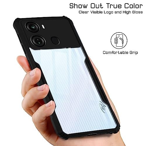 Jkobi Back Cover Case for Itel P40 (Shockproof with Polycarbonate Clear Panel | Professional Black) - Image 3